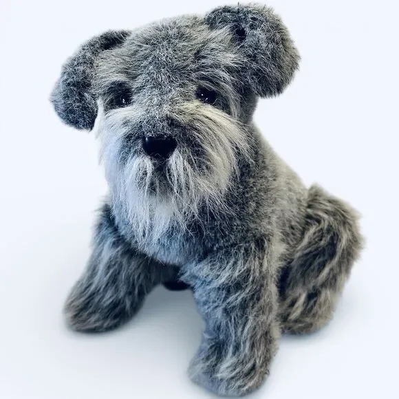 RARE Classique Dakin Realistic Toy Schnauzer Dog Plush Stuffed 14" Floppy Ears - Picture 3 of 11